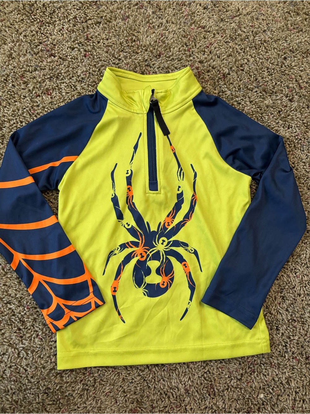 Spyder Toddler Boys 2T Bug Zip Sharp Lime T-Neck Baselayer NWT